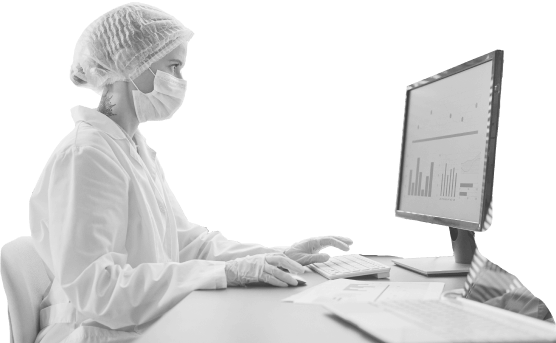 doctor in front of computer