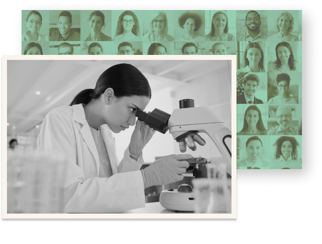 woman with a microscope